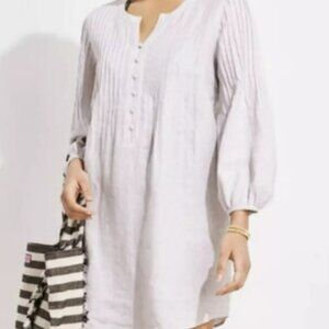 NWT Vineyard Vines Linen Button Front Coverup  Tan - Pebble Grey XS